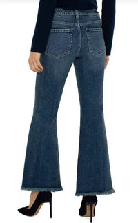 Hannah Flare Jean with Front Seaming & Frayed Hem - Allure Boutique WY