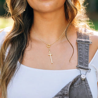 Haven Cross Charm Necklace - Allure Boutique WY
