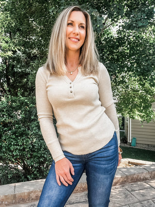 Henley Top with Buttons - Allure Boutique WY