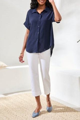 High Low Button Down Blouse - Allure Boutique WY