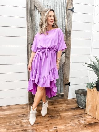 High Low Dolman Sleeve Midi Dress - Allure Boutique WY