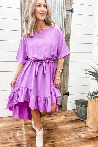 High Low Dolman Sleeve Midi Dress - Allure Boutique WY