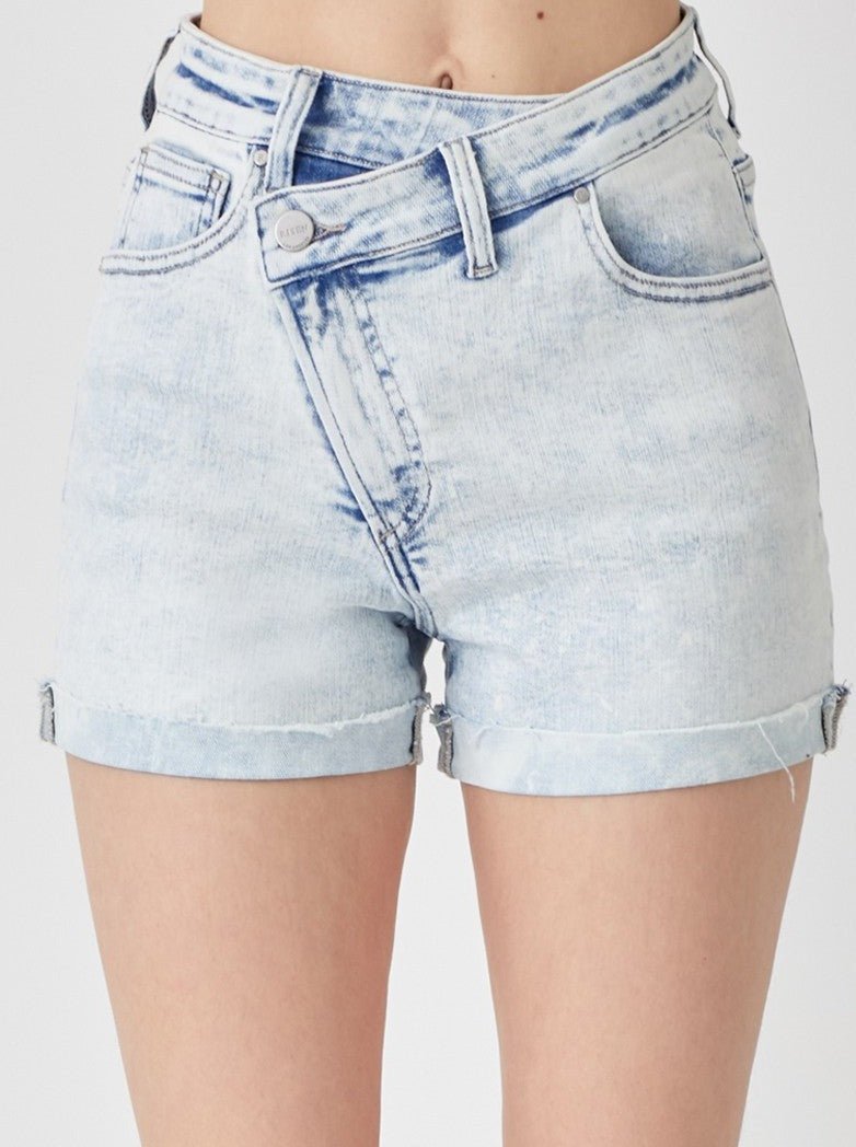 High Rise Cuffed Crossover Shorts - Allure Boutique WY