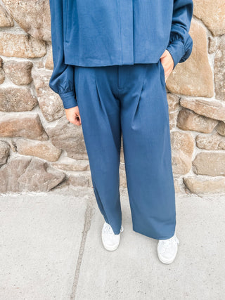 High Rise Pleated Wide Leg Trouser - Allure Boutique WY