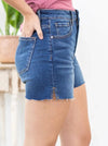 High Rise Raw Hem Side Slit Shorts - Allure Boutique WY