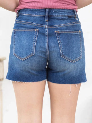 High Rise Raw Hem Side Slit Shorts - Allure Boutique WY