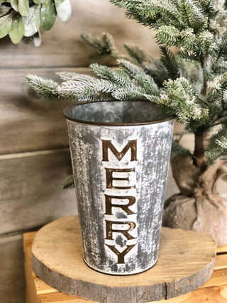 Holiday Galvanized Metal Buckets - Allure Boutique WY