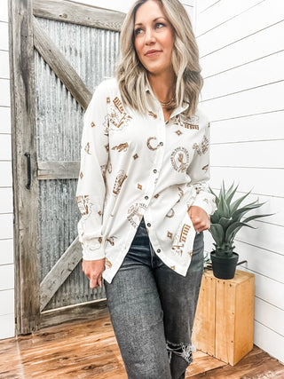 Homestyle Shirt Road Trip Print - Allure Boutique WY