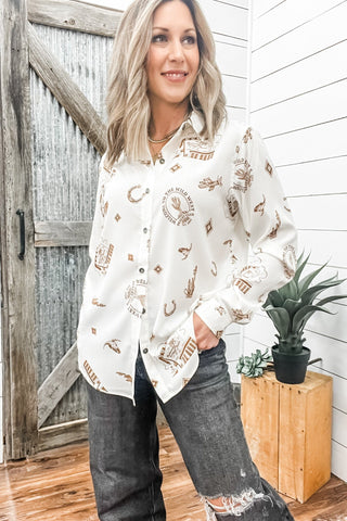 Homestyle Shirt Road Trip Print - Allure Boutique WY