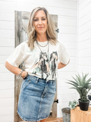 Horse Graphic Oversized Tee - Allure Boutique WY