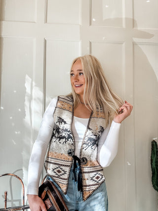Horse Landscape Tapestry Vest - Allure Boutique WY