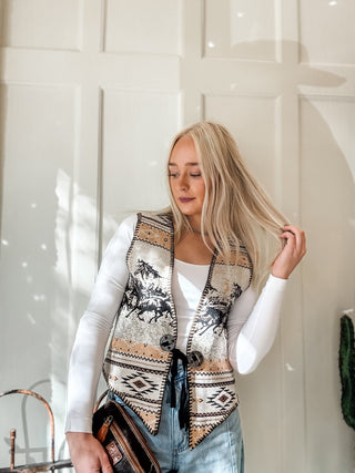 Horse Landscape Tapestry Vest - Allure Boutique WY