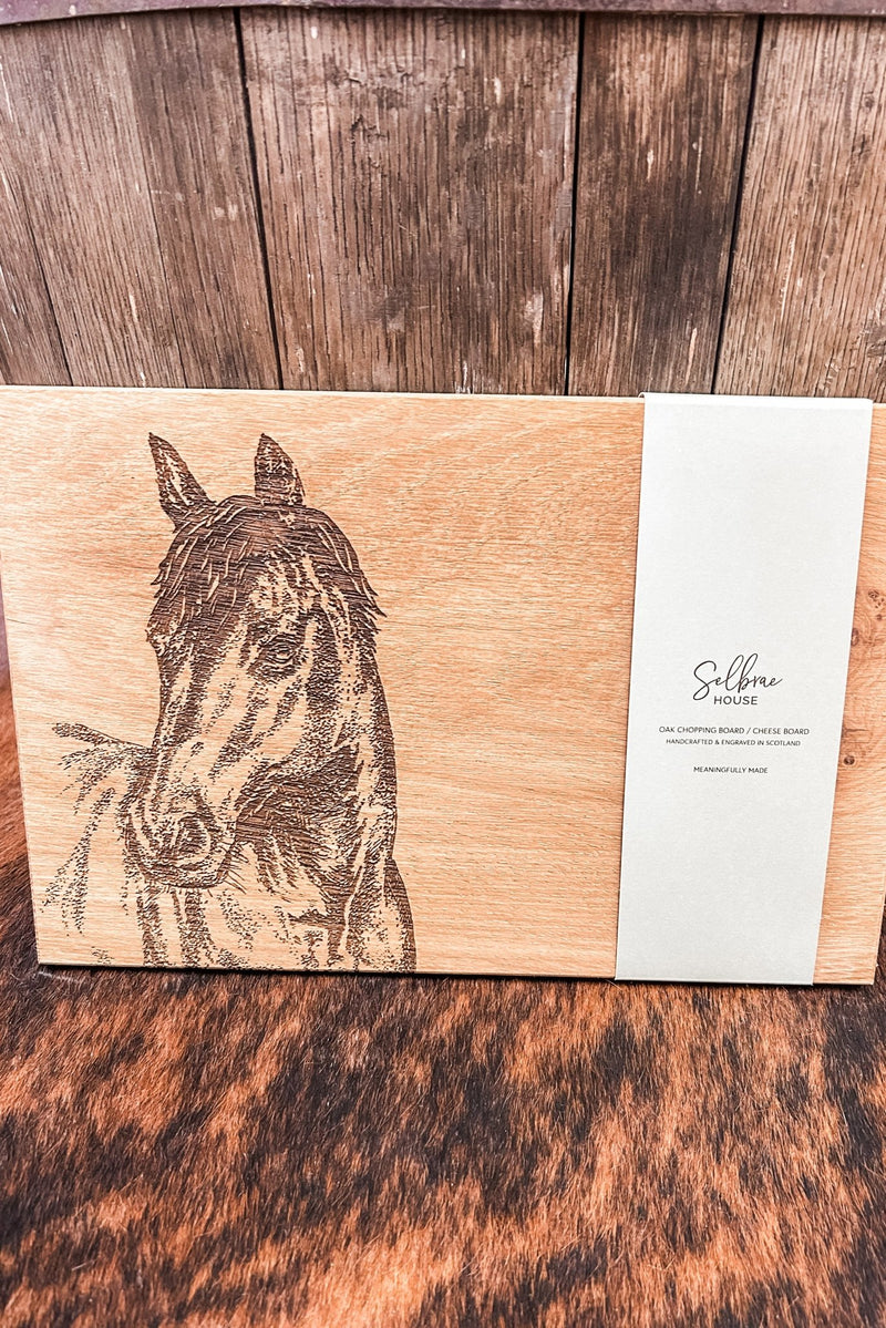 Horse Portrait Oak Serving Board - 30 CM - Allure Boutique WY