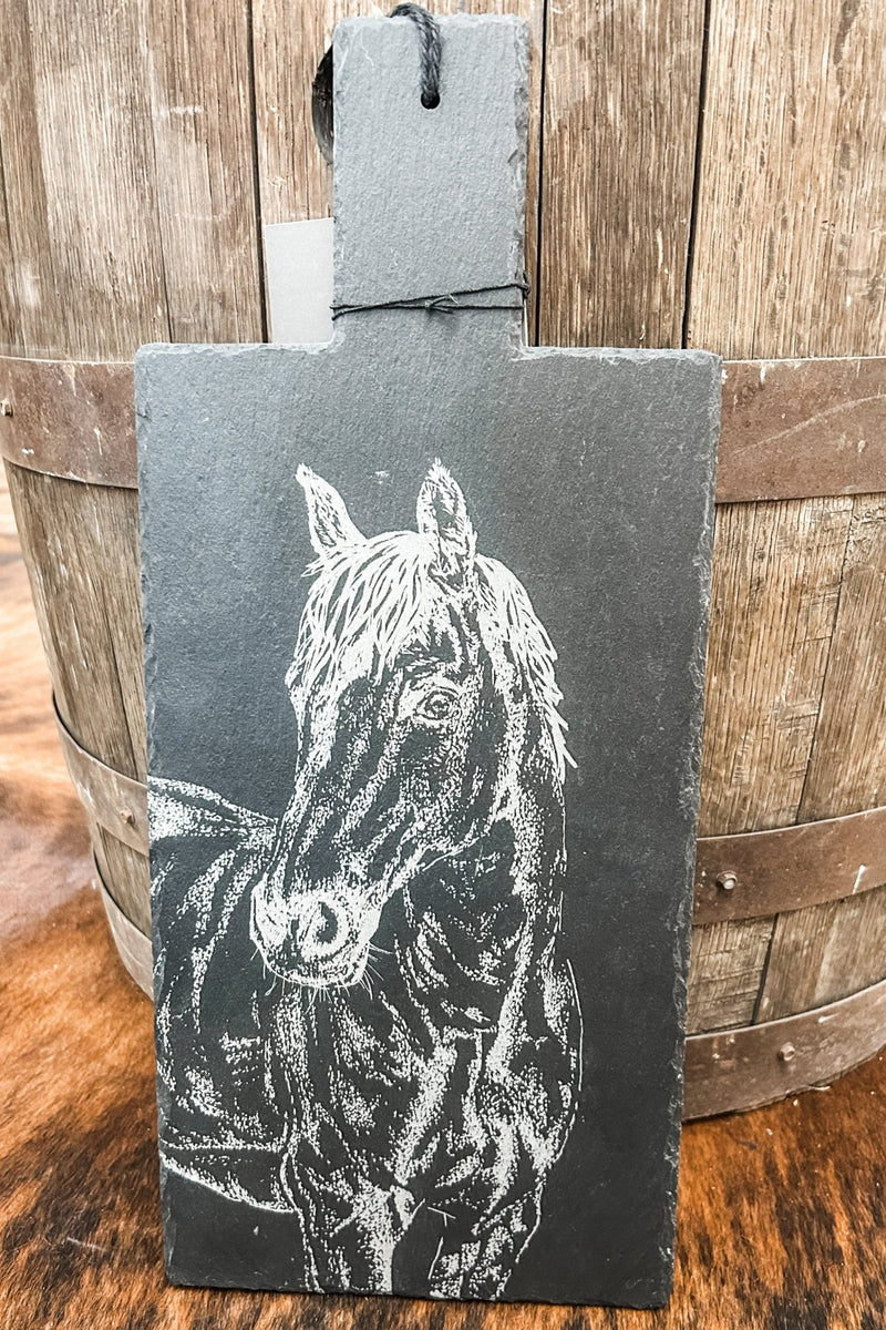 Horse Portrait Slate Serving Paddle - Allure Boutique WY