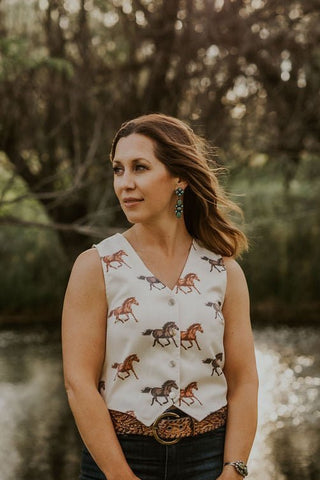 Horse Print Vest - Allure Boutique WY