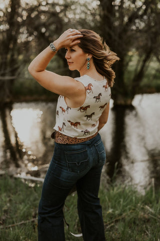 Horse Print Vest - Allure Boutique WY