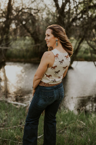 Horse Print Vest - Allure Boutique WY