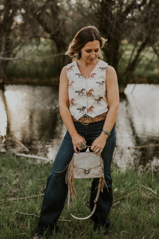 Horse Print Vest - Allure Boutique WY