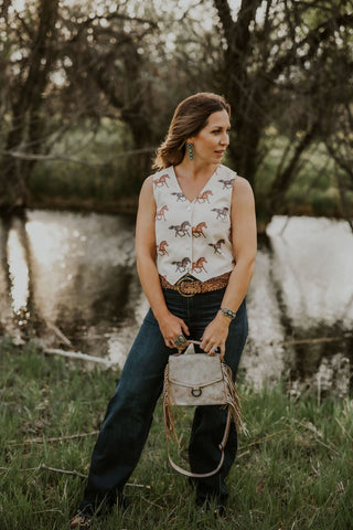 Horse Print Vest - Allure Boutique WY