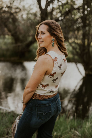 Horse Print Vest - Allure Boutique WY