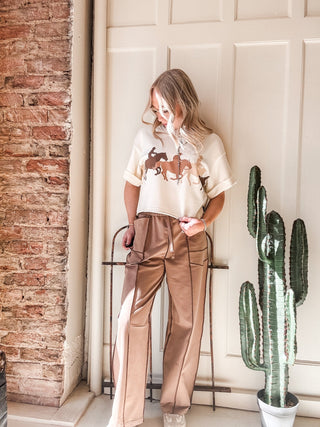 Horses Running Cropped Sweatshirt Tee - Allure Boutique WY