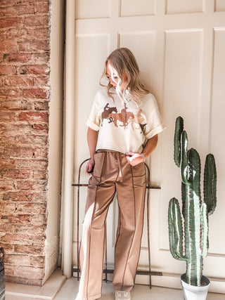 Horses Running Cropped Sweatshirt Tee - Allure Boutique WY