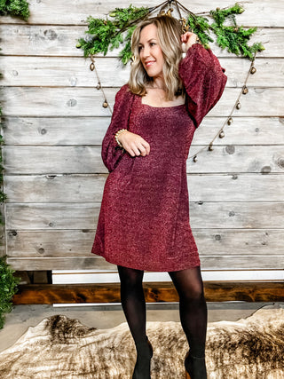 Hot Pink Bell Sleeve Mini Dress - Allure Boutique WY