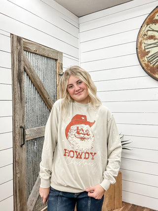 Howdy Christmas Graphic Sweatshirt - Allure Boutique WY