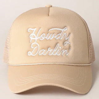 Howdy Darlin Embroidered Trucker Hat - Allure Boutique WY