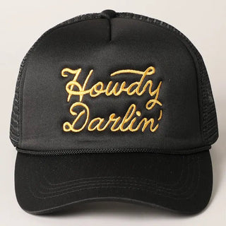 Howdy Darlin Embroidered Trucker Hat - Allure Boutique WY