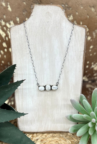 3 Stone White Buffalo Necklace