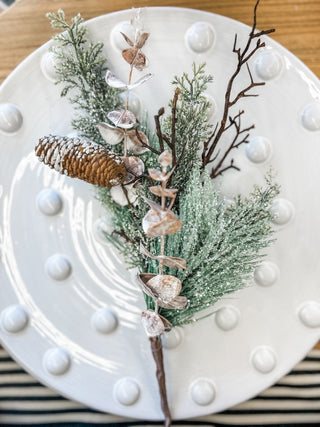 Icy Woodland Pine & Eucalyptus Pick - 17.5" - Allure Boutique WY