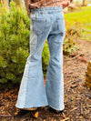 Girls Light Wash 2 Tone Bell Bottom Jean