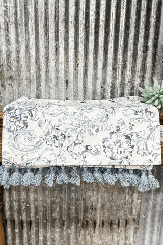 Indigo Blue Floral Table Runner - Allure Boutique WY
