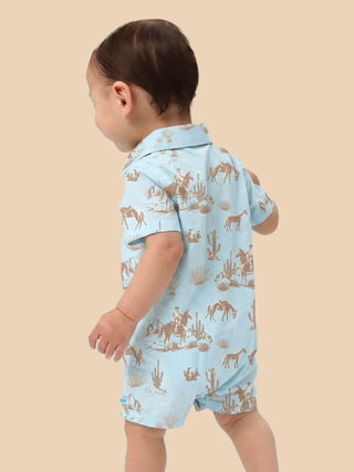 Infant Boys Toile Western Trail Romper - Allure Boutique WY