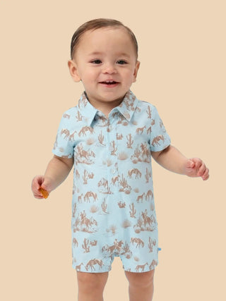 Infant Boys Toile Western Trail Romper - Allure Boutique WY