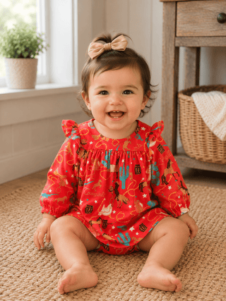 Infant Horses + Longhorns Dress - Allure Boutique WY
