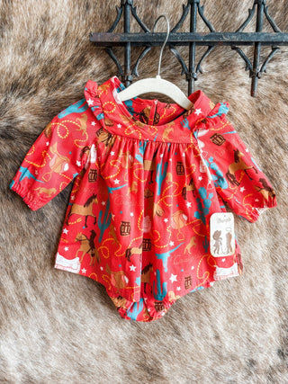 Infant Horses + Longhorns Dress - Allure Boutique WY