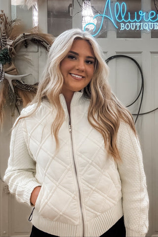 Ivory Sweater + Vest Jacket - Allure Boutique WY