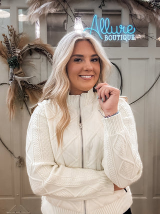 Ivory Sweater + Vest Jacket - Allure Boutique WY