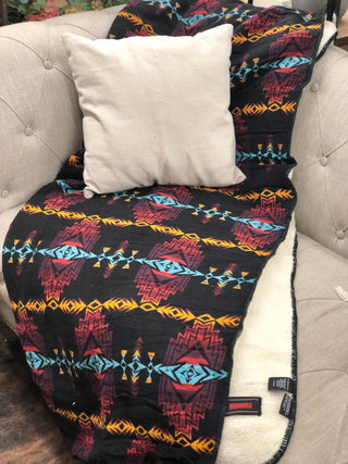Jacquard Berber Aztec Blanket - Black - Allure Boutique WY