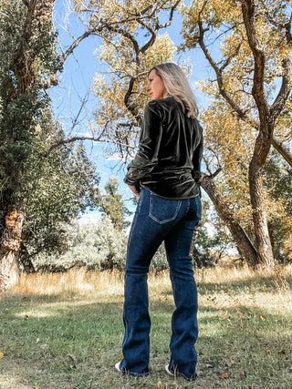 Jacquard High Rise Bootcut Jean - Allure Boutique WY