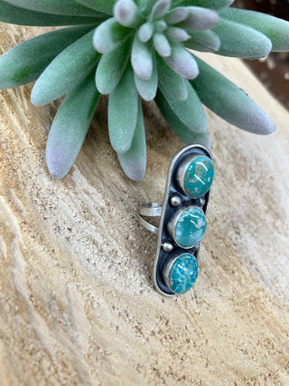 Royston 3 Stone Bar Ring 9