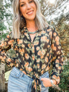 Joyce Tie Front Blouse - Allure Boutique WY