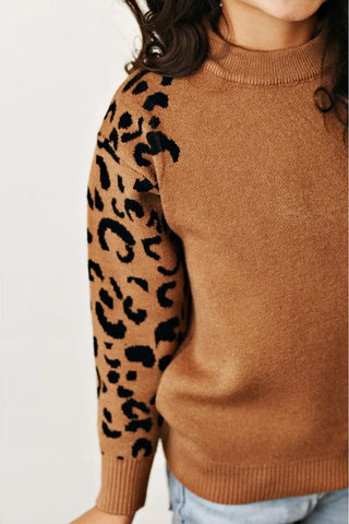 Kids Brown Leopard Print Crew Neck - Allure Boutique WY