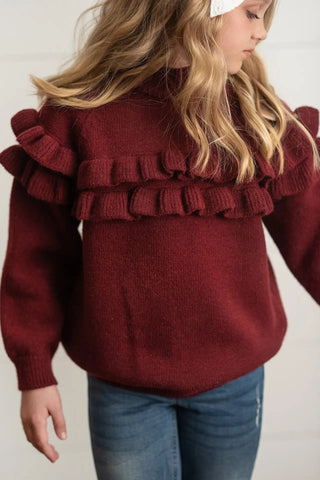 Kids Double Ruffle Sweater - Allure Boutique WY