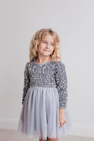 Kids Sequin Tulle Winter Dress - Allure Boutique WY