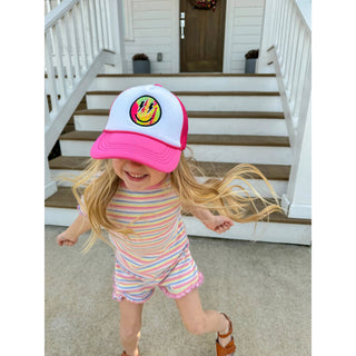 Kids Tye Dye Smiley Face Baseball Cap - Allure Boutique WY
