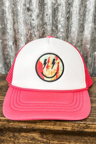 Kids Tye Dye Smiley Face Baseball Cap - Allure Boutique WY