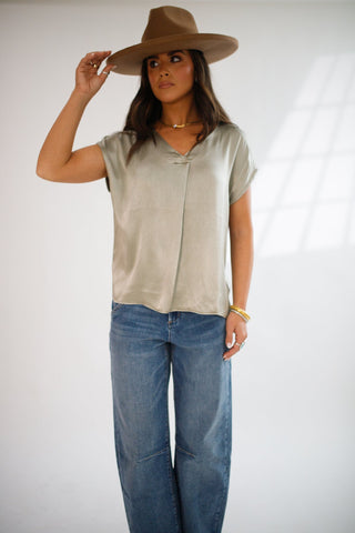 Kristen Relaxed Fit Blouse Vetiver - Allure Boutique WY